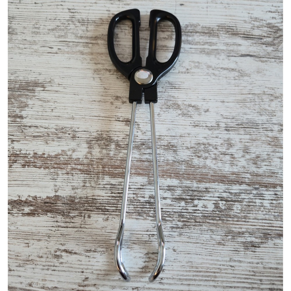 Vtg Kitchen Scissor Tongs Stainless Steel Utility Serving Tool Grilling 17"